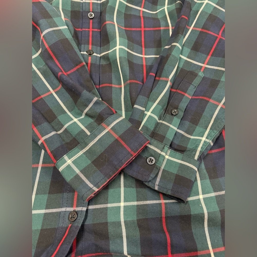 Lauren Ralph Lauren Women’s Plaid Button Up Top Sz 1X Black Green Preppy Country - Picture 9 of 12